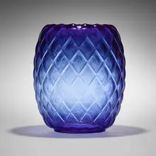 Dan Yeffet, Memento - Bluino stool/end table, 2021, mold-blown Murano glass