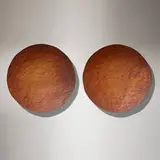 Leroy Setziol, Plates, pair, c. 1965, chip-carved teak