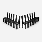 Pietro Constantini, Dining chairs, set of twelve, c. 1985, lacquered wood, leather