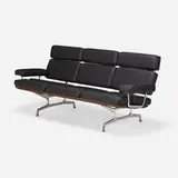 Charles and Ray Eames, Eames sofa, walnut, leather, polished aluminum, steel