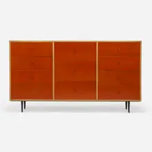 Chris Lehrecke, Finnply cabinet, c. 2020, Finnform birch plywood, patinated brass