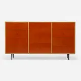 Chris Lehrecke, Finnply cabinet, c. 2020, Finnform birch plywood, patinated brass
