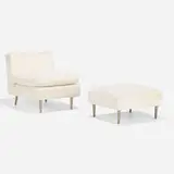 Modern, Slipper lounge chair and ottoman