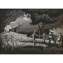 Aaron Gunn Pyle, Black and White Study for The Haunted House, 1969