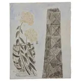 Lee Godie, Vase with Hydrangeas, Insect and John Hancock Tower