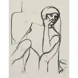 Seated Woman in Armchair from Seated Woman Series, 1965 by Richard Diebenkorn, sold Dec 2021