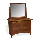 dresser with mirror, #911 by Gustav Stickley, sold Dec 2021