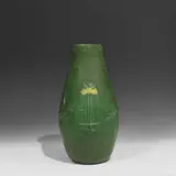 Grueby Faience Company, large three-color Lotus vase