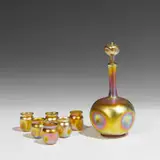 Louis Comfort Tiffany, drink set: decanter, #526 with six cordial glasses, #501