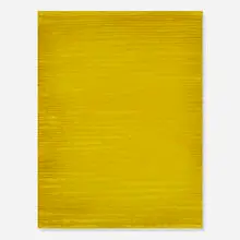 Sara Sosnowy, Twine + Panel (yellow), c. 1995, twine and paint on paper