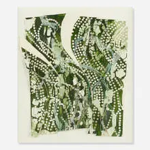 Tam Van Tran, bm12, 2003, chlorophyll, pigment, spirulina, binder, and staples on paper