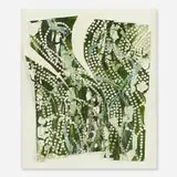 Tam Van Tran, bm12, 2003, chlorophyll, pigment, spirulina, binder, and staples on paper