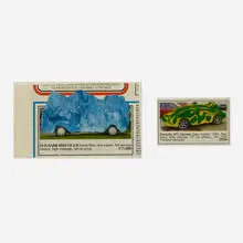 Richard Woods, Two Cars, 1995, acrylic on newsprint