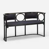 Josef Hoffmann, settee, c. 1908, steam bent and lacquered beech, upholstery
