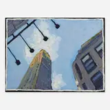 Tim Folzenlogen, Manhattan Skyline #6, 1985, oil on canvas