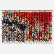 Jacob Hashimoto, History of the Moon, 2010, wood, acrylic, vellum, string, paper