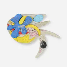 Lynda Benglis, Aquanot #24, 1980, cast pigmented paper, gouache, sparkles