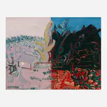Untitled (Landscape) by John Graham, c. 1945, oil on canvas, sold Oct 2019