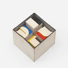 Norman Ives, Untitled (cube construction), c. 1960, painted artist board construction
