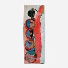 Untitled (A Huntingscene) by Dieter Roth, c. 1964, typewriter ink on paper with collage, ink, and paint on tagboard, sold Oct 2019