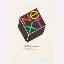 NeXT poster by Paul Rand, 1986, offset lithograph on paper, sold Sep 2019