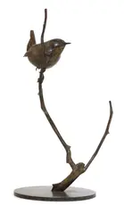 Nick Bibby, Untitled, Nick Bibby (b.1960) A Wren bronze with brown and green patina