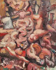 Georg Baselitz, Ein Werktätiger, 1967, Öl auf Papier, auf Leinwand aufgezogen