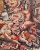 Georg Baselitz, Ein Werktätiger, 1967, Öl auf Papier, auf Leinwand aufgezogen