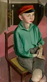Hans Grundig, Schüler mit roter Mütze, Um 1925, Öl auf Leinwand. Doubliert