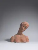 Wilhelm Lehmbruck, Büste der Knienden (Geneigter Frauenkopf), 1912, Zementguss, rötlich getönt