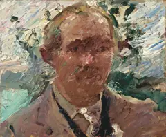 Lovis Corinth, Selbstporträt am Walchensee, 1922, Öl auf Holz