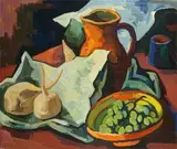 Karl Schmidt-Rottluff, Stilleben mit Rettichen, 1929, Öl auf Leinwand