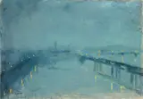 Lesser Ury, London im Nebel, 1926, Öl auf Leinwand