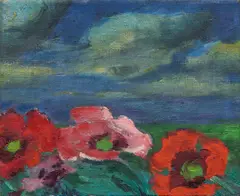 Emil Nolde, Mohn im Wind, 1926, Öl auf Leinwand. Randdoubliert