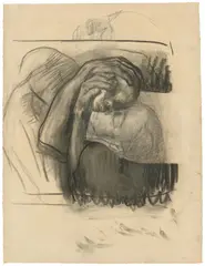 Käthe Kollwitz, Abschied, 1910, Kohle und Bleistift auf Bütten (Wasserzeichen: MBM France)