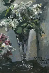 Lovis Corinth, Flieder im Kelchglas, 1923, Öl auf Pappe