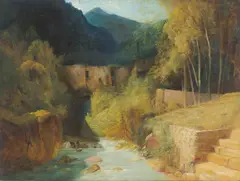 Carl Blechen, Mühlental von Amalfi, Um 1830, Öl auf Leinwand. Doubliert