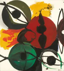 Ernst Wilhelm Nay, Mit grüner Scheibe, 1964, Öl auf Leinwand