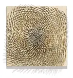 SPIRALE by Günther Uecker, 2005, Nägel, weiße Farbe und plastische Masse auf Leinwand auf Holz, sold Nov 2024