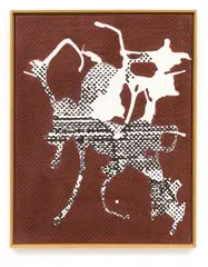 Sigmar Polke, Ohne Titel, 1993, Dispersion und Acryl auf gemustertem Stoff