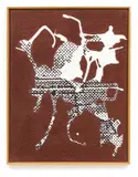 Sigmar Polke, Ohne Titel, 1993, Dispersion und Acryl auf gemustertem Stoff