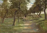 Max Liebermann, Schafherde, 1888, Öl auf Leinwand. Doubliert