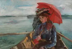 Lovis Corinth, Fräulein Heck“ (Im Boot auf dem Starnberger See), 1897, Öl auf Leinwand