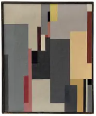 Walter Dexel, Komposition 1923 IV, 1923, Öl auf Rupfen. Im Künstlerrahmen