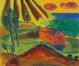 Karl Schmidt-Rottluff, Bootshaus in Jershöft (Rettungshaus am Strand)