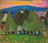 Alexej von Jawlensky, Landschaft mit Bäumen“ (Murnau)