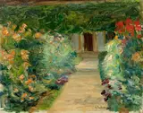 Max Liebermann, Der Nutzgarten in Wannsee nach Osten“. 1924 (?), Öl auf Holz