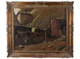 Jano Šrámek, At Tauchman's in Studenec, 1941, Oil on plywood