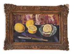 Innocenc Šamánek, Still Life with a Sliced Lemon, 1947, Oil on canvas