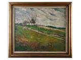 Gustav Macoun, Cottage in the Spring, Around 1930, Oil on canvas